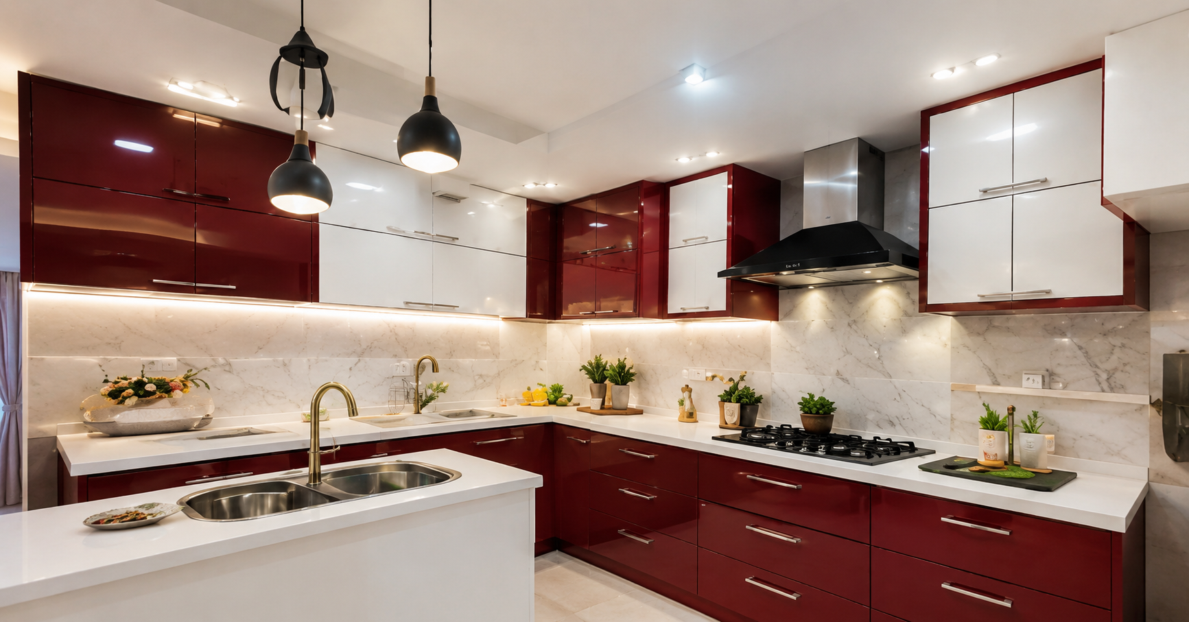 PVC modular kitchen interior design in Kolkata