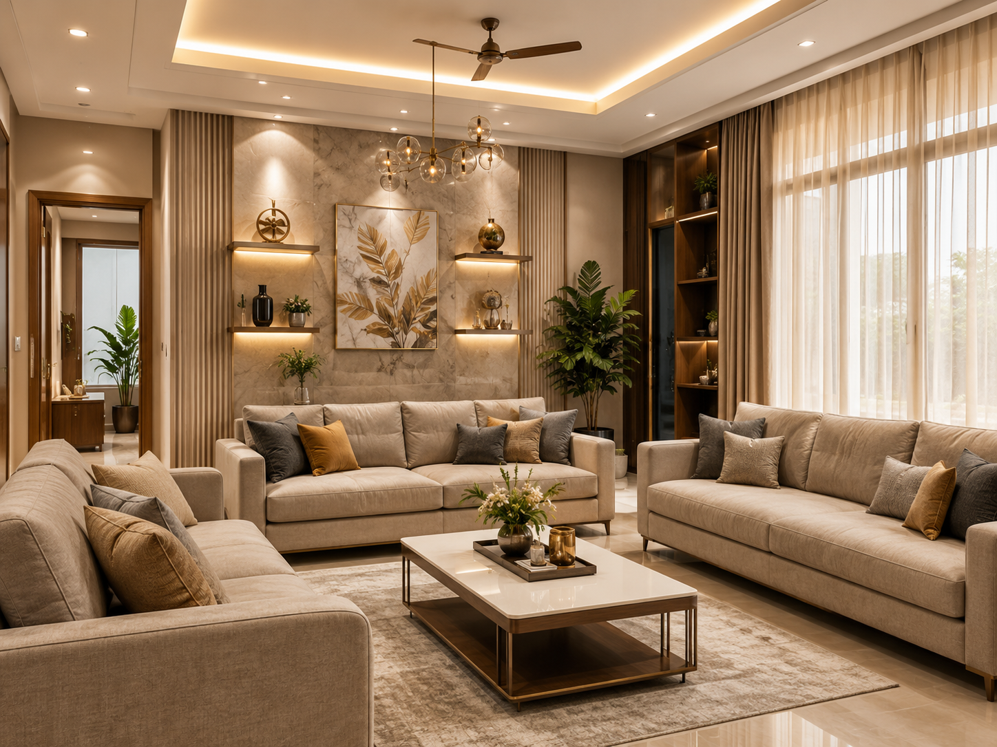 PVC living room interior design in Kolkata