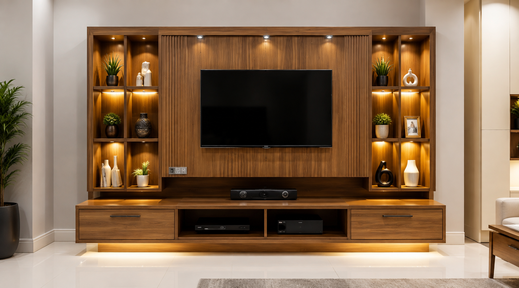 PVC TV unit interior design in Kolkata